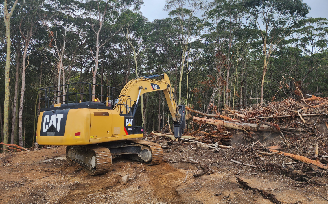 Excavator at work from an Australian plant hire company
